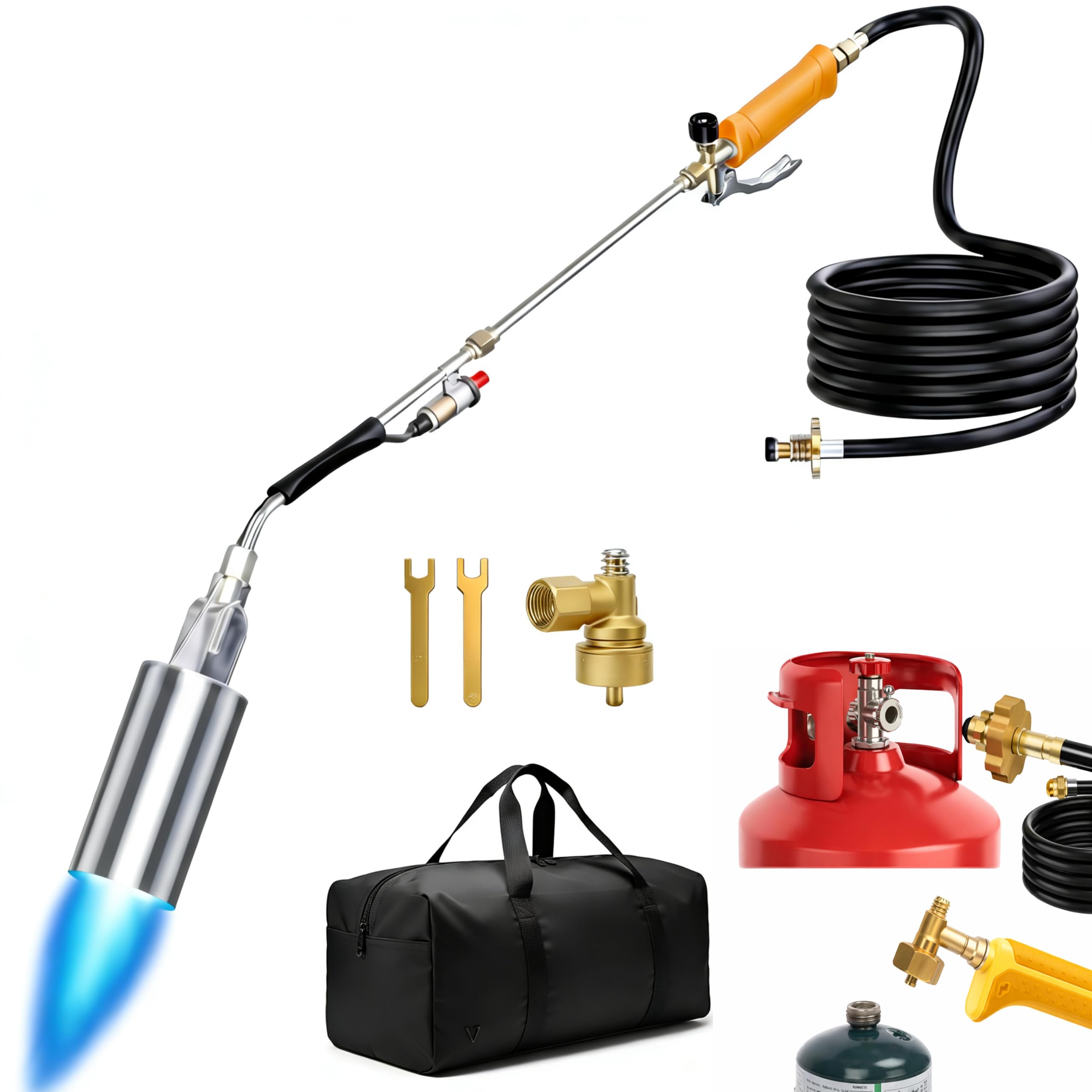 Qorvintia propane torch with storage bag for organized outdoor use