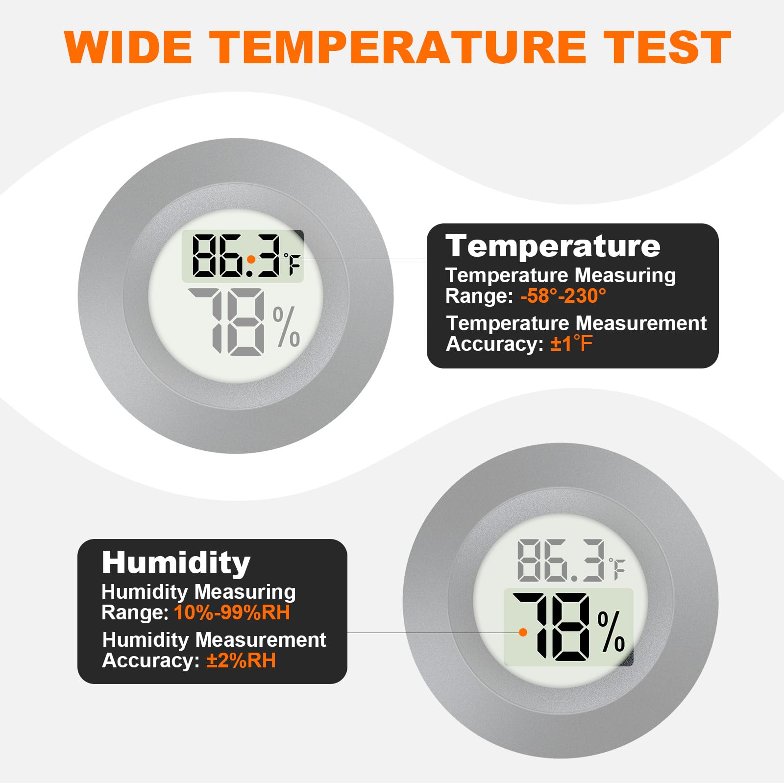 QPEUIM mini hygrometer close-up with compact screen