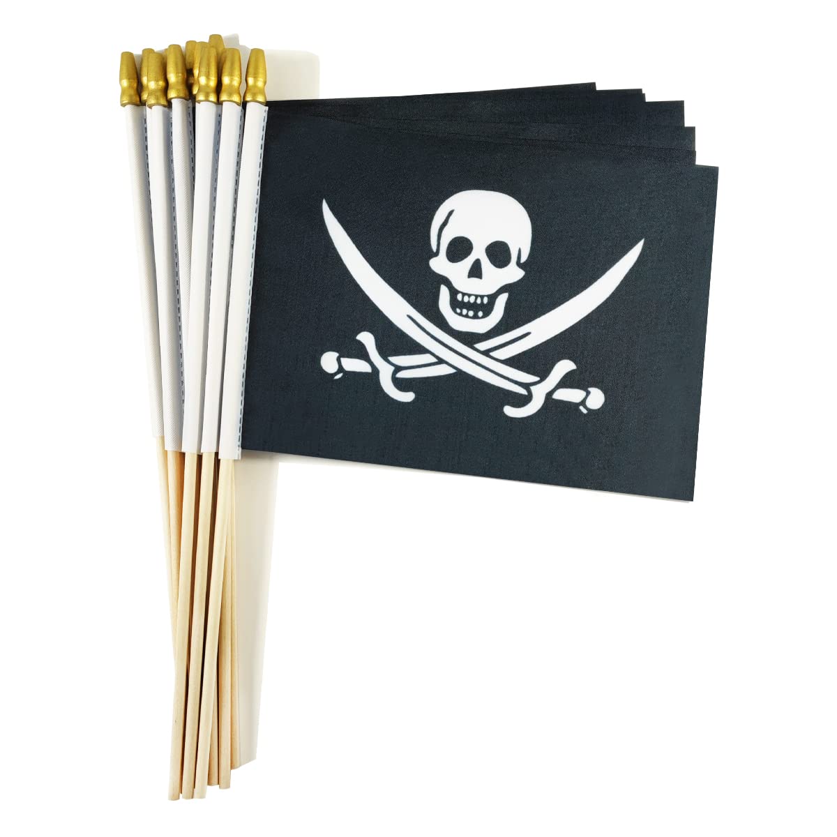 QQSD Pirate Jack Rackham flag on stick with vivid colors for events.