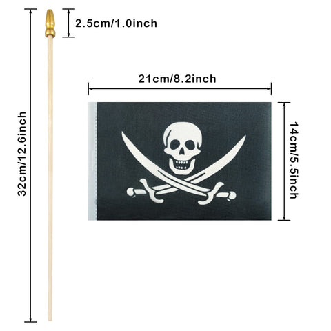 QQSD flag on birch stick highlights durable, lightweight handheld display.