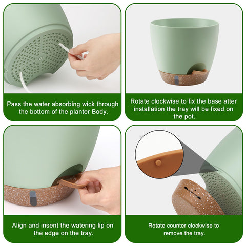 QRRICA climate-pledge-friendly plastic planter set suitable for indoor and outdoor use.