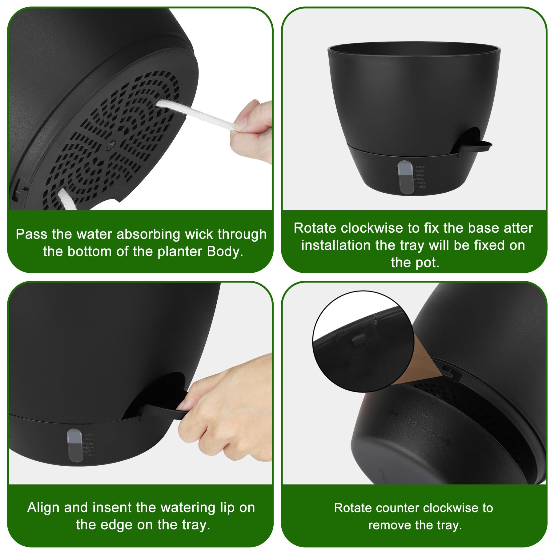 QRRICA durable plastic pot with saucer provides stable drainage and tidy outdoor display.