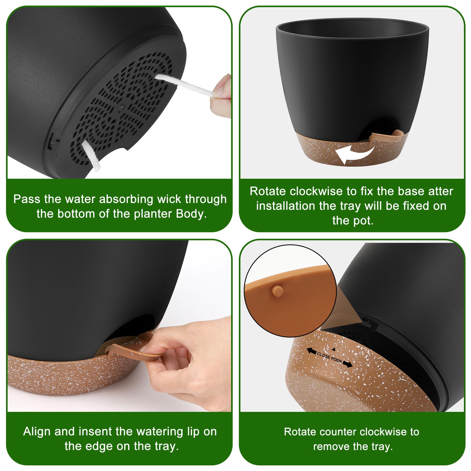 QRRICA 10-inch self-watering pot ideal for medium houseplants