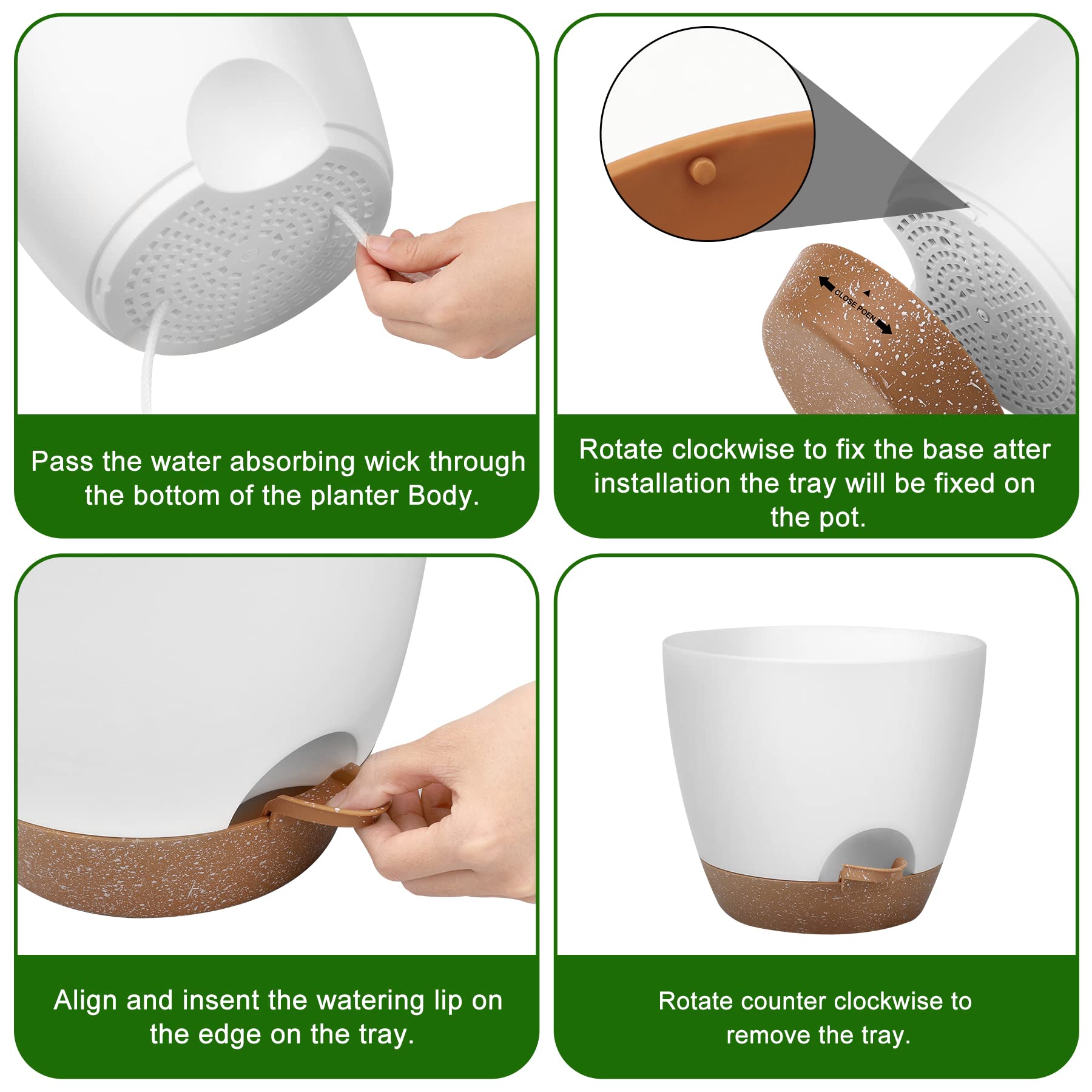 QRRICA 10-inch self-watering plant pot offering easy moisture control