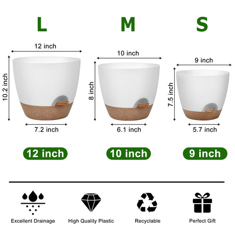 QRRICA 9-inch self-watering plant pot ideal for compact spaces and herbs