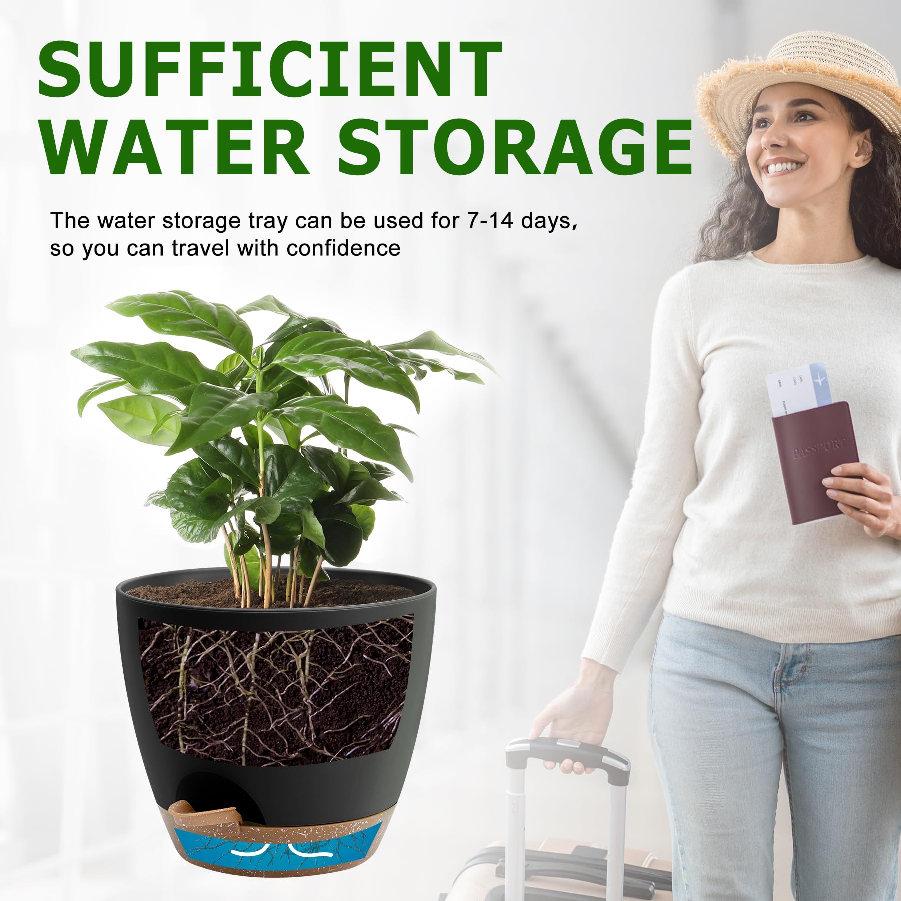 QRRICA 7-inch planter ideal for small herbs and flowers.