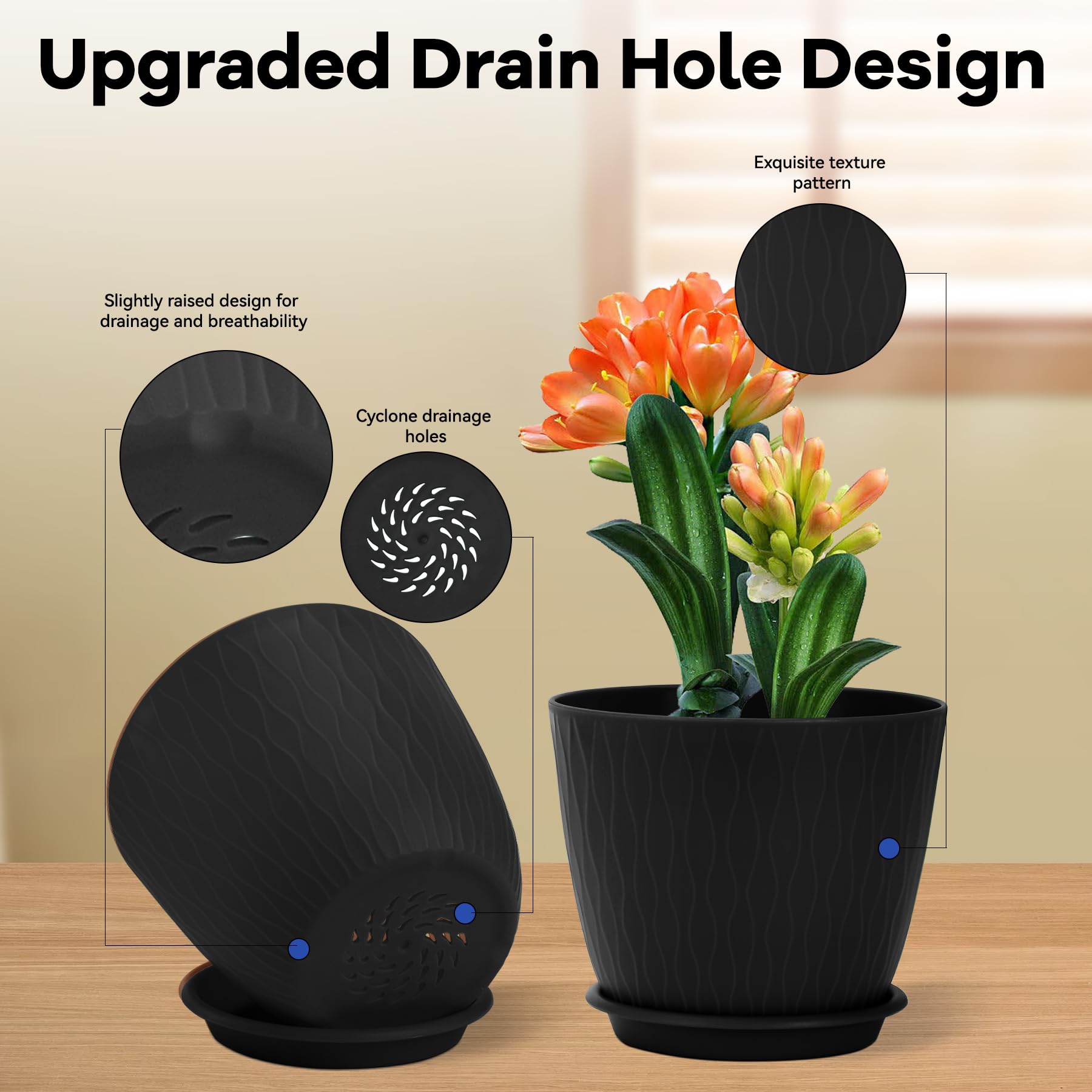 QRRICA sturdy polypropylene plant pot resists deformation.