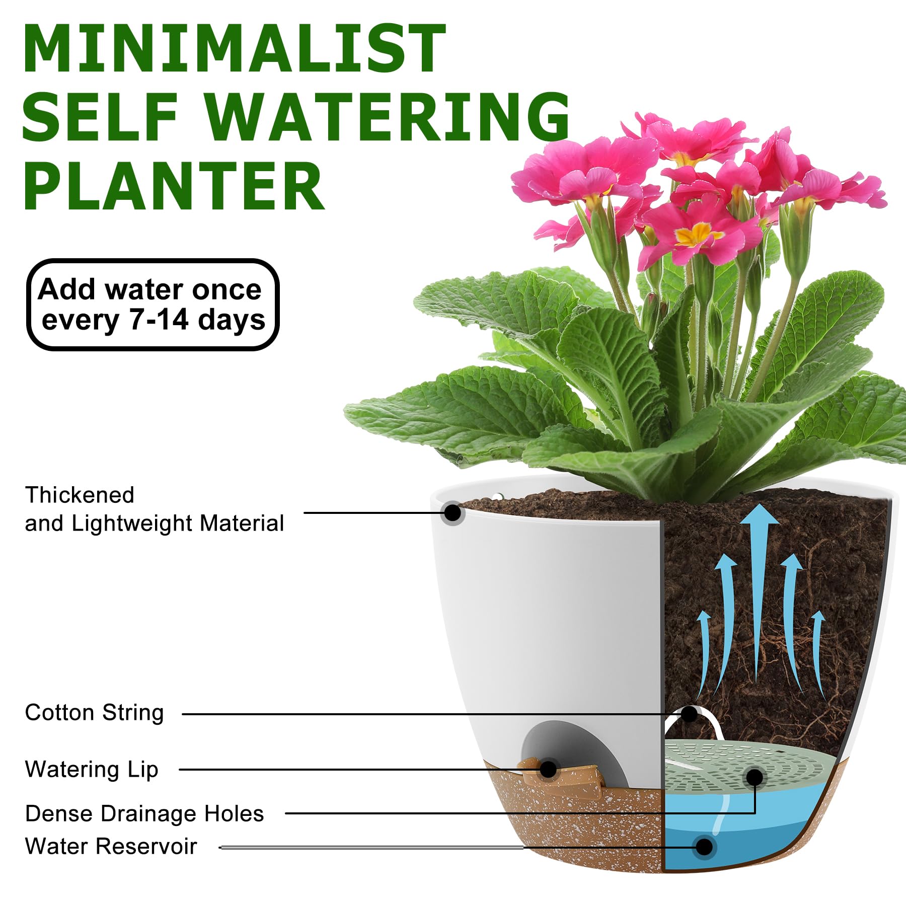QRRICA planters with saucers for clean indoor and outdoor setups.