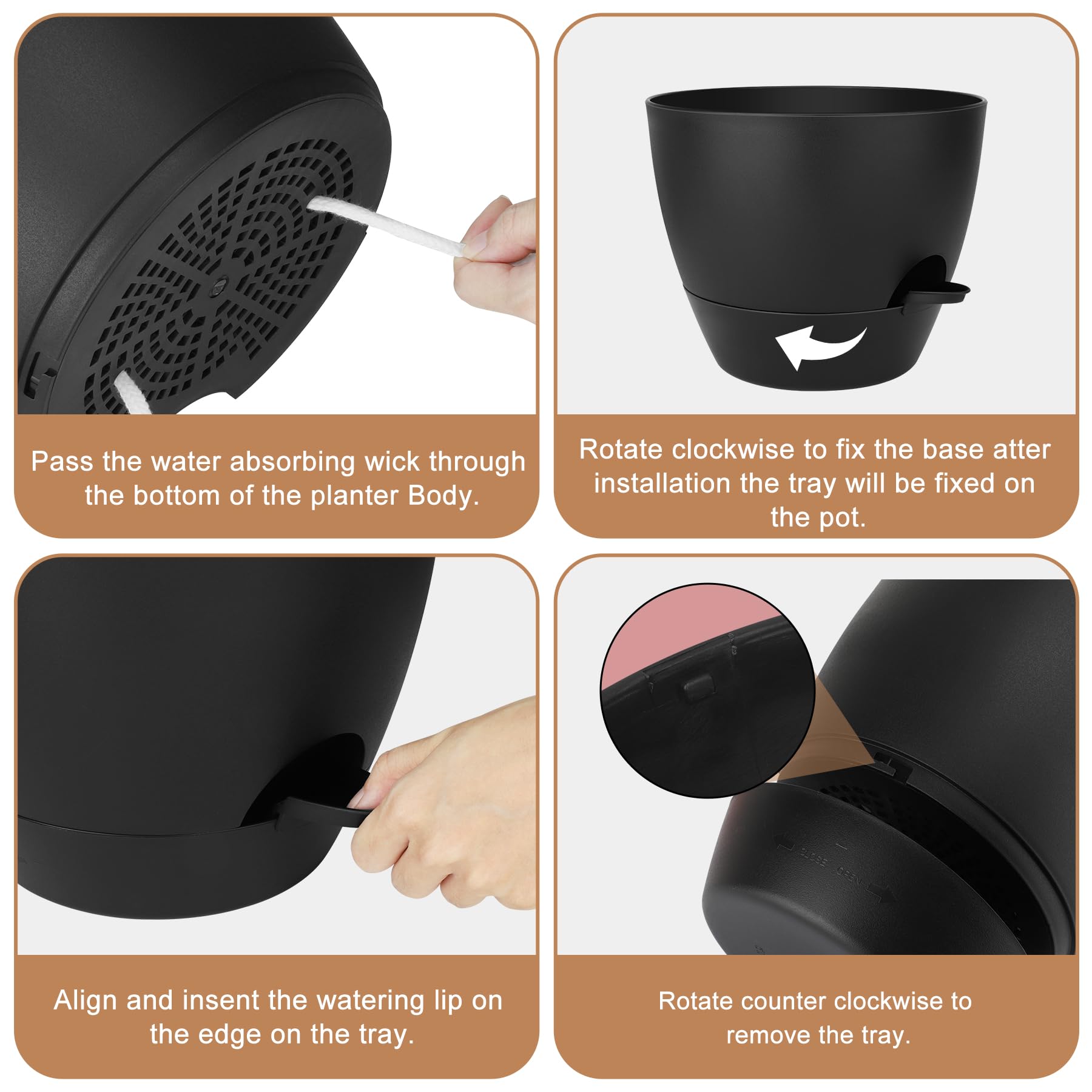 QRRICA 10-inch pot with sleek matte finish for modern balcony displays.