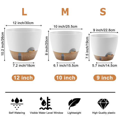QRRICA self-watering pot 10-inch ideal for indoor herbs and houseplants