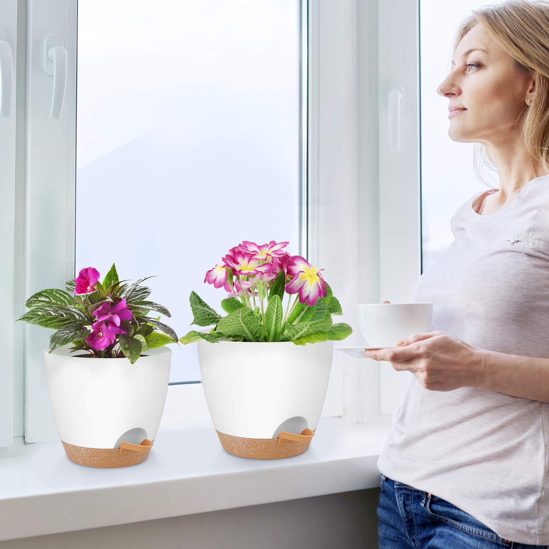 QRRICA 5-inch planter set suits compact spaces and windowsills.