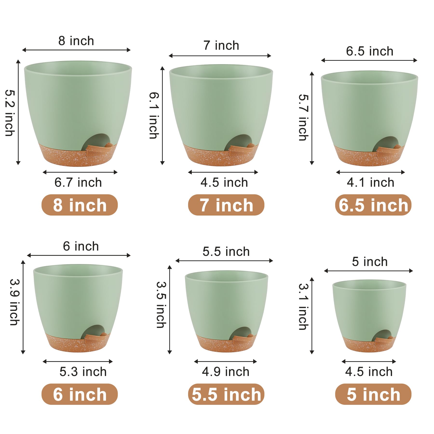 QRRICA 6.5-inch self-watering pot with removable feeder.