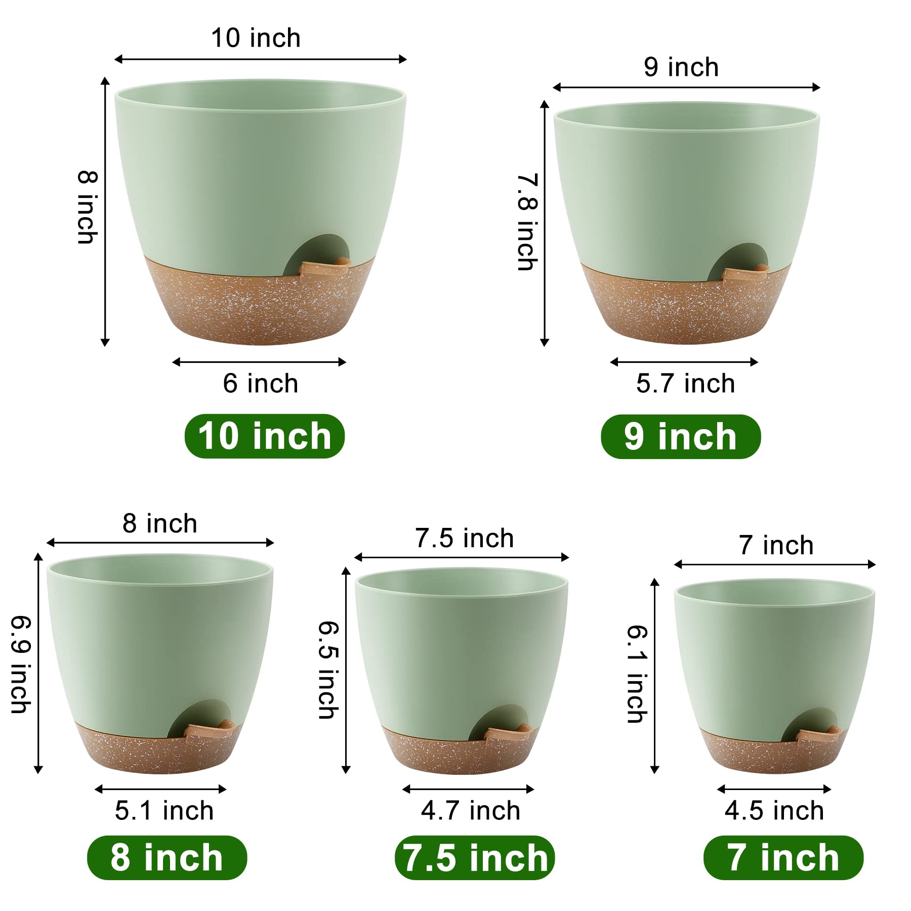 QRRICA 8-inch self-watering pot with saucer supports healthy moisture