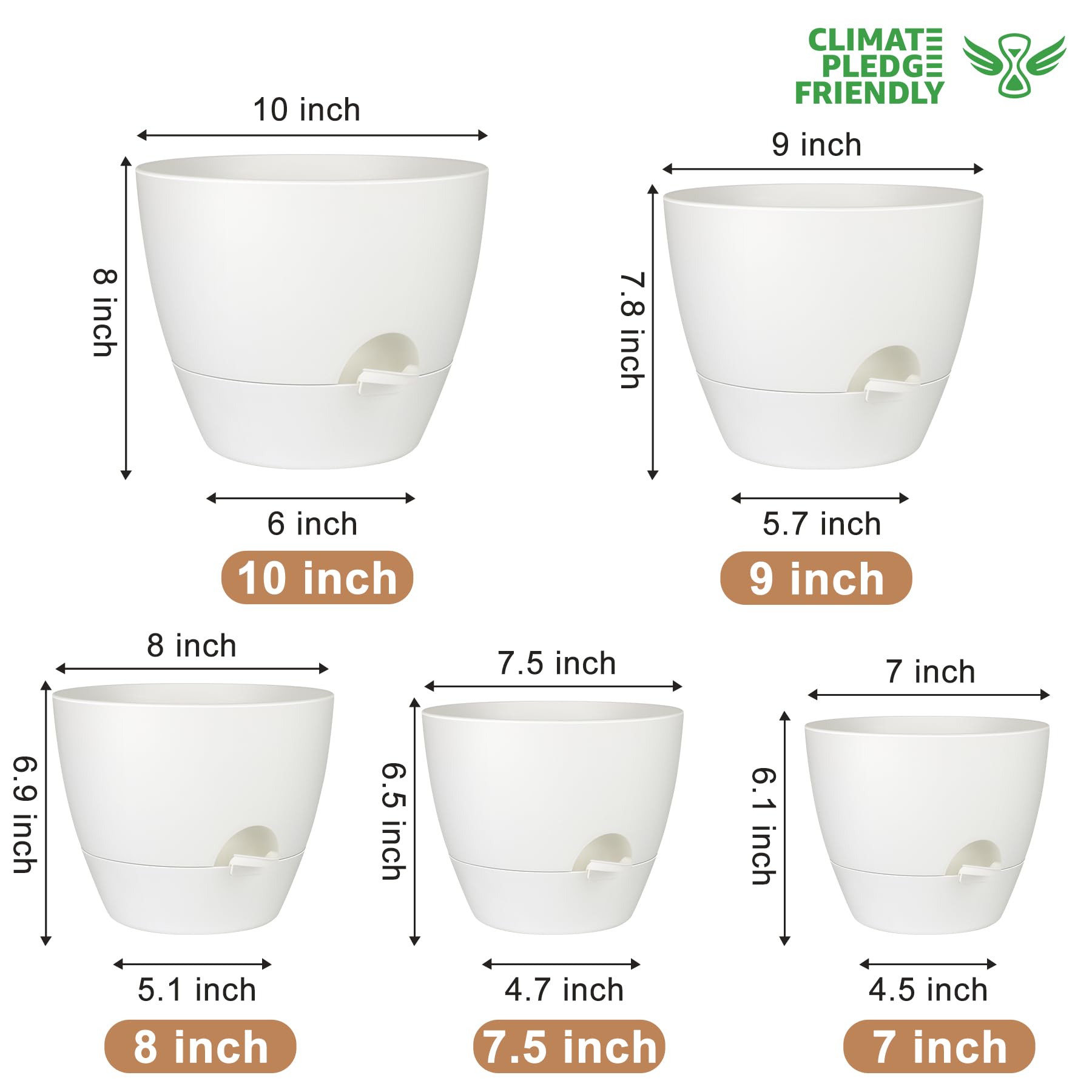 QRRICA 8 inch planter uses mesh drainage to avoid overwatering.