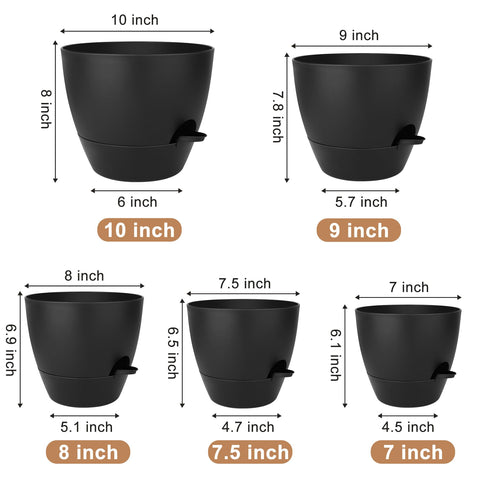 QRRICA 8inch planter with removable feeder keeps plants hydrated while you're away.