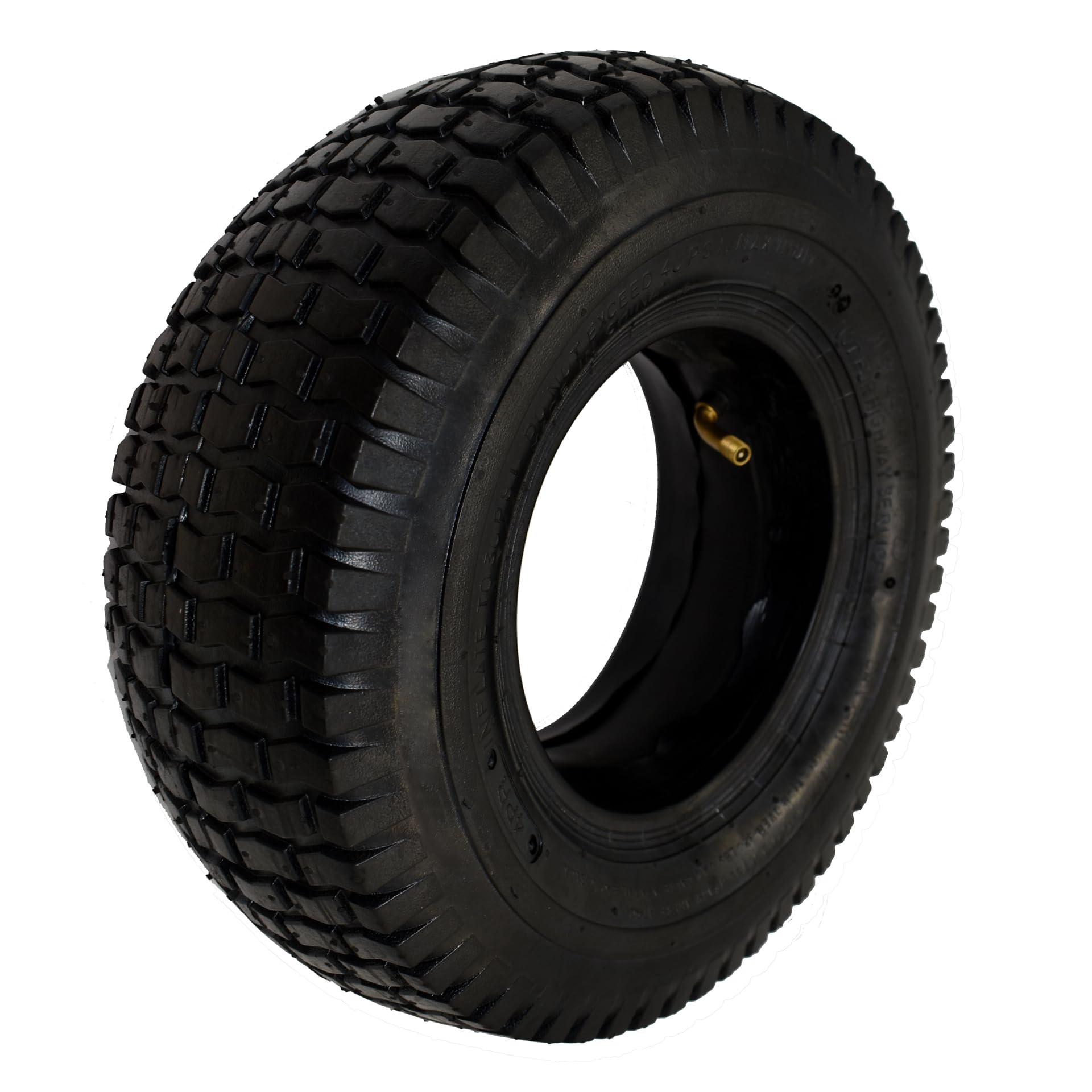QsEzDo 13x5-6 tire tread close-up shows puncture resistance for yard work.