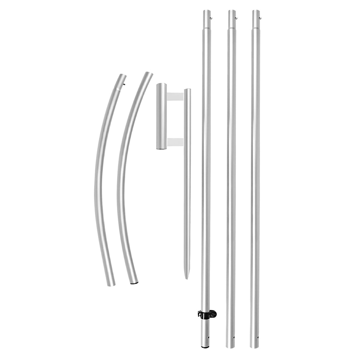 QSUM swooper flag pole kit (15ft) ready for windless outdoor advertising.