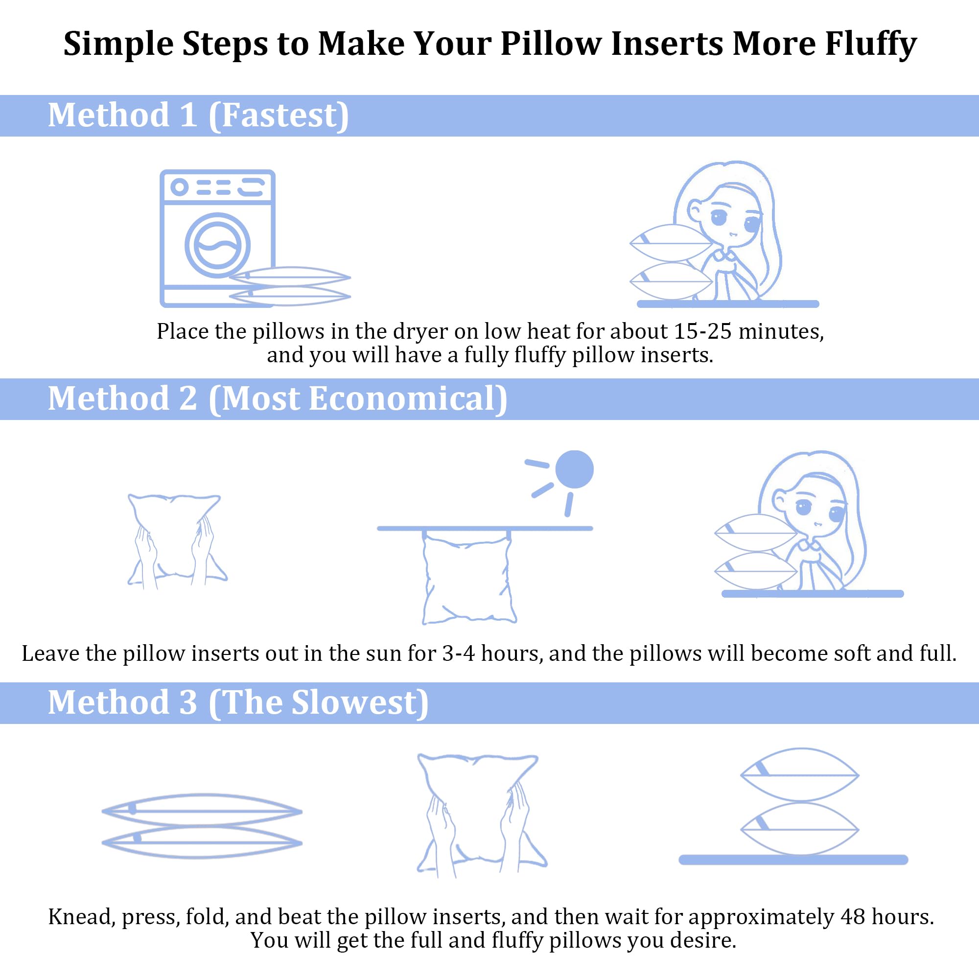 QSWRD vacuum-packed pillows regain fullness after unpacking