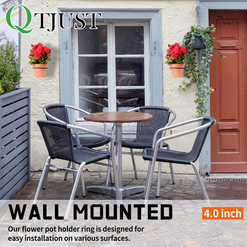 QTJUST heavy-duty iron wall bracket for sturdy plant mounting.