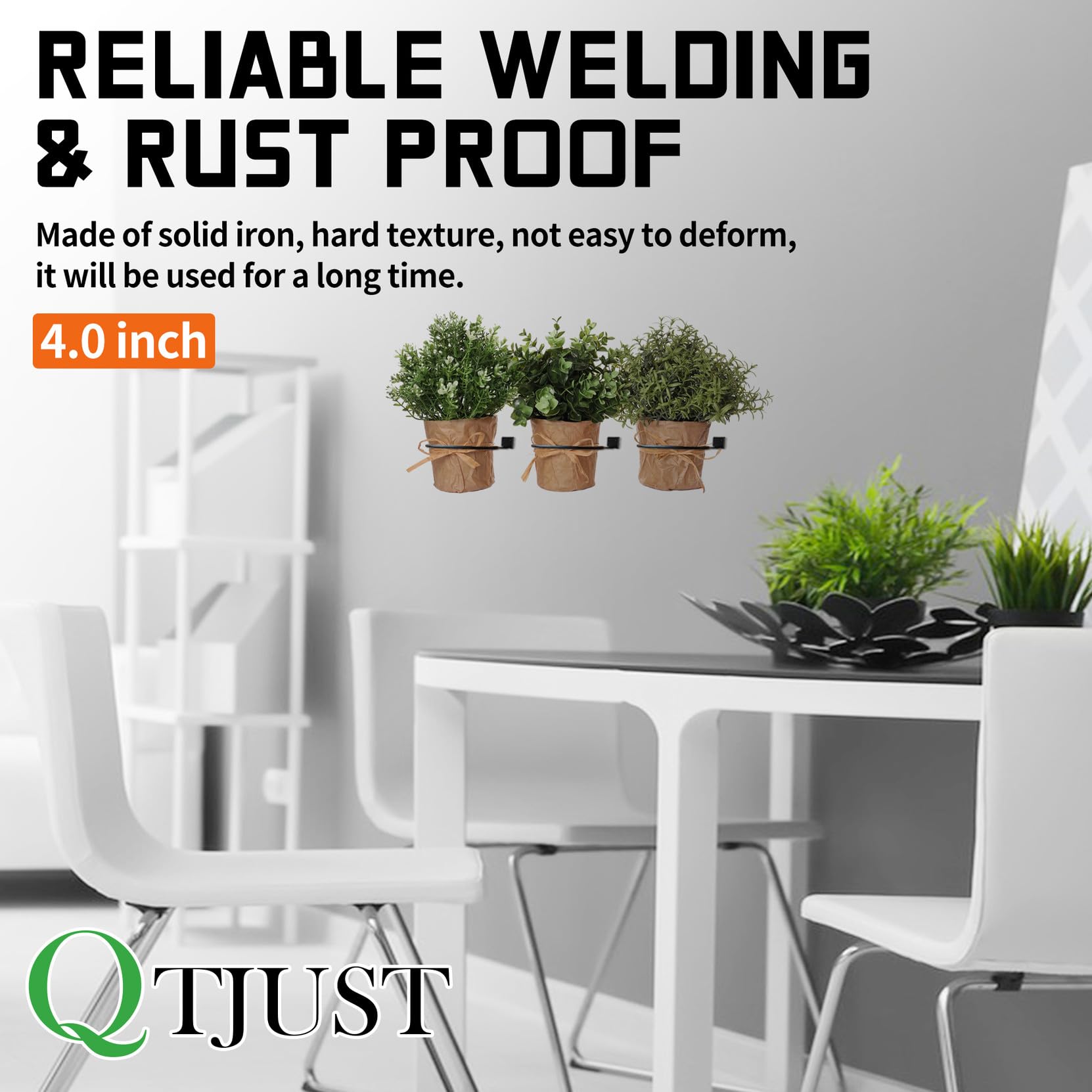QTJUST package includes screws and wall anchors for quick mounting.