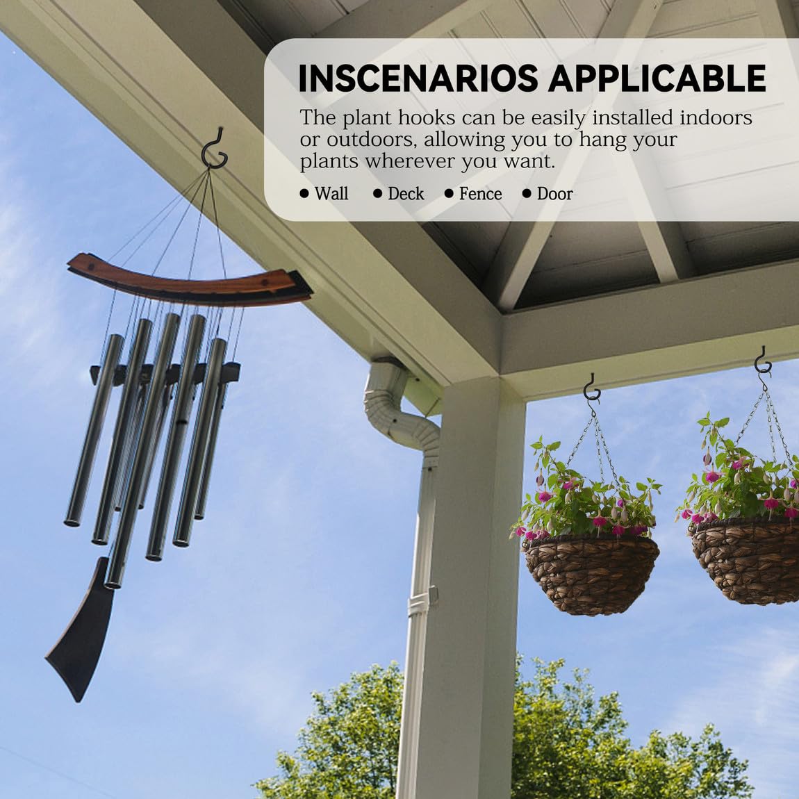 QTJUST indoor-outdoor hanging hook versatile for wood or concrete.