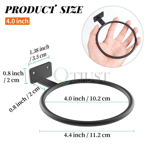QTJUST wall flower pot holder ring fits 5-7inch pots for space-saving display.