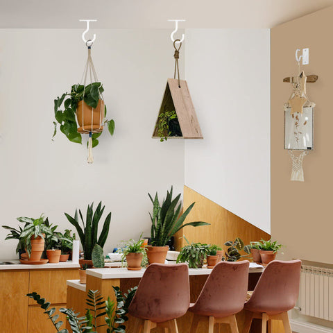 QTJUST wall-mounted plant hanger white shown on a wall