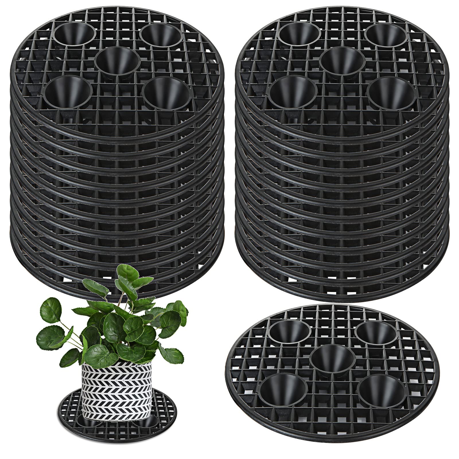 QTLCOHD 8-inch plant stand elevator lifts pots for stable indoor use.
