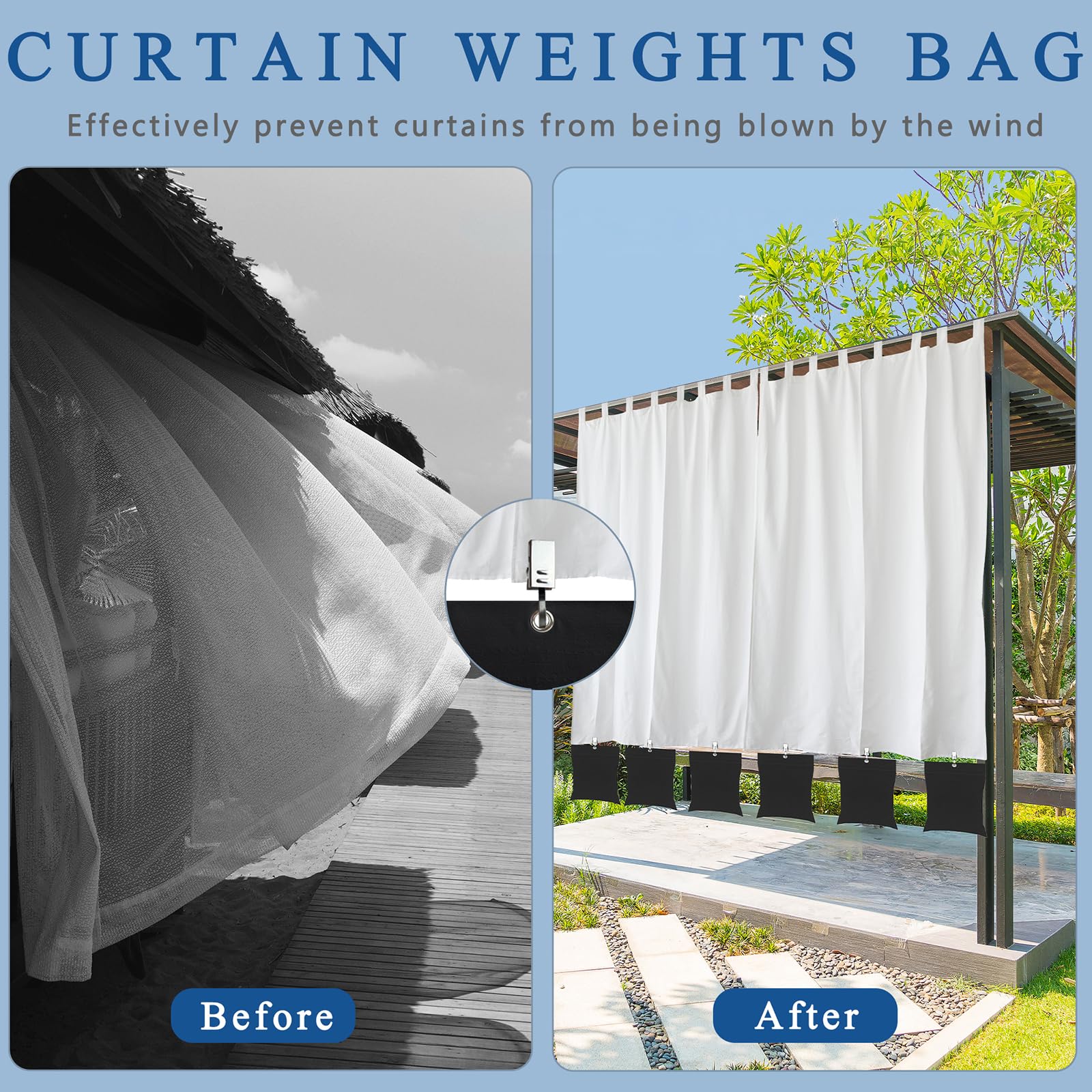 QTRQTR weights stabilize gazebo and pergola surroundings during windy days