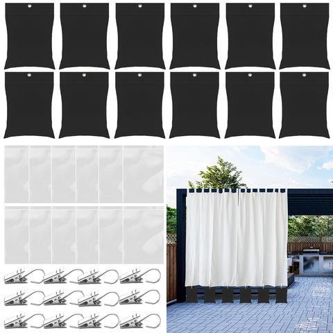 QTRQTR outdoor curtain weights 12-pack securing drapes in breeze for patio setups