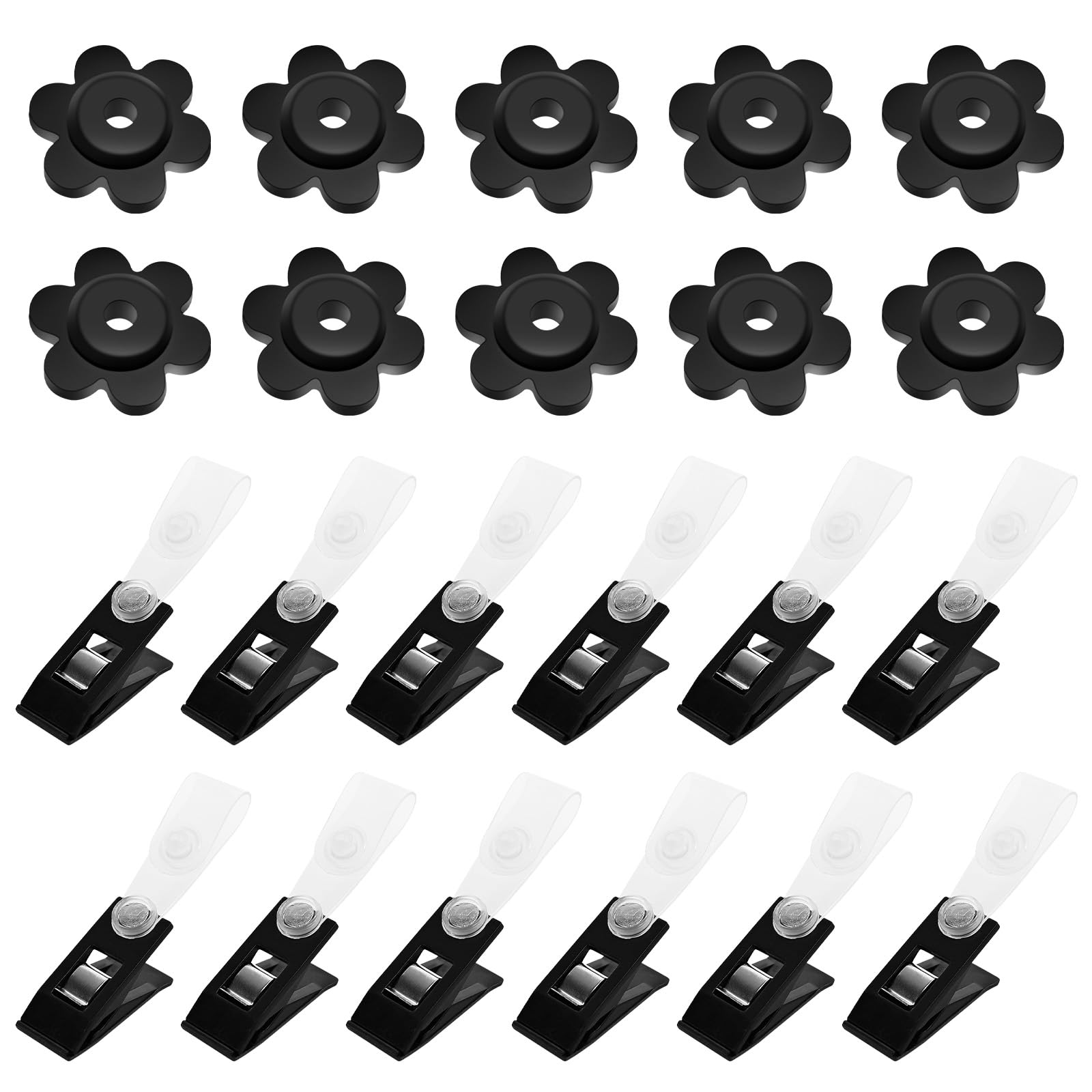 Quadafy 22-pack rubber stoppers secure small garden flags on poles