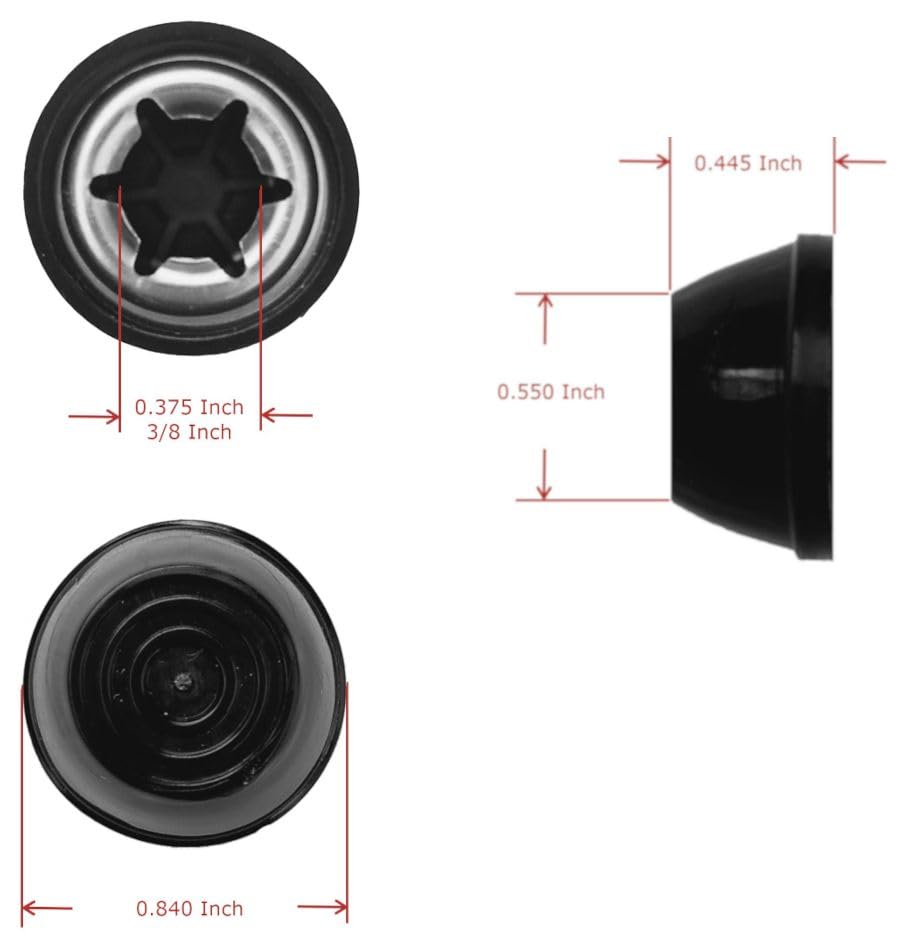 Quadrapoint stainless steel hub cap—weather-resistant replacement for Weber kettle axles.