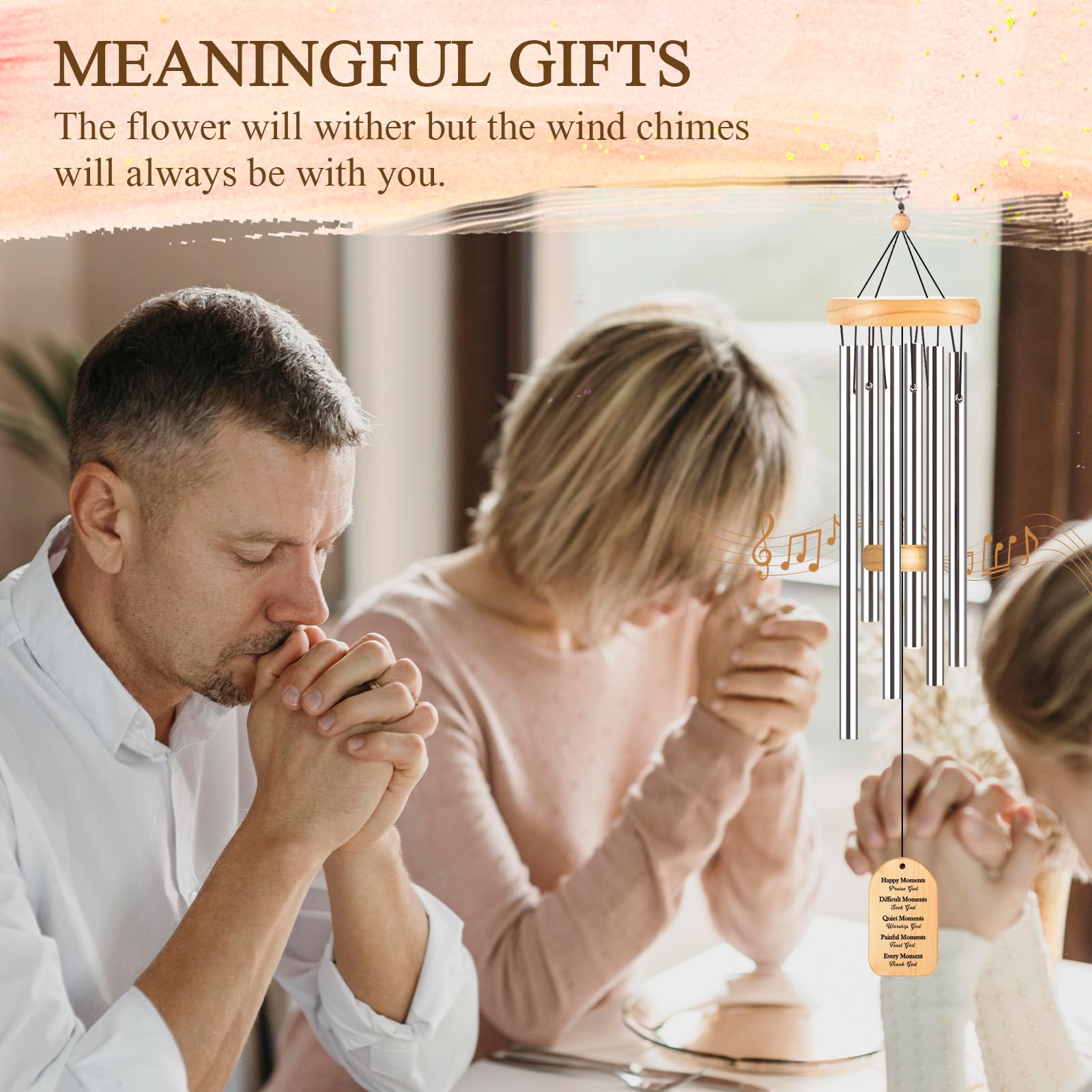 Quaintir Bible verse wind chime detail on verses