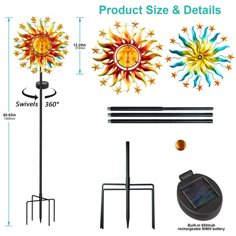 Qualdout 60.3-inch wind spinner as dramatic yard focal point