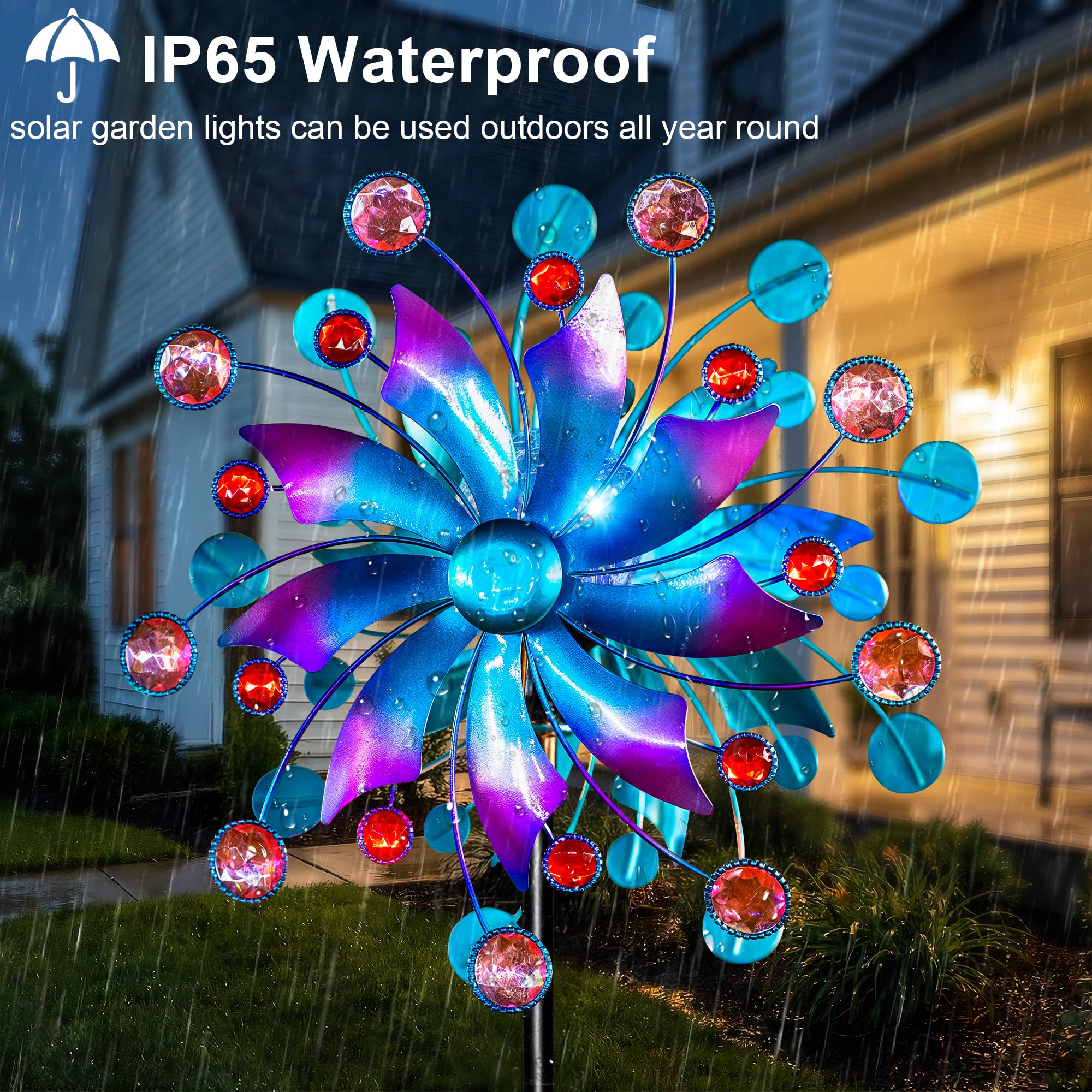 Qualdout Solar Wind Spinner crystal accents sparkle under sunlight
