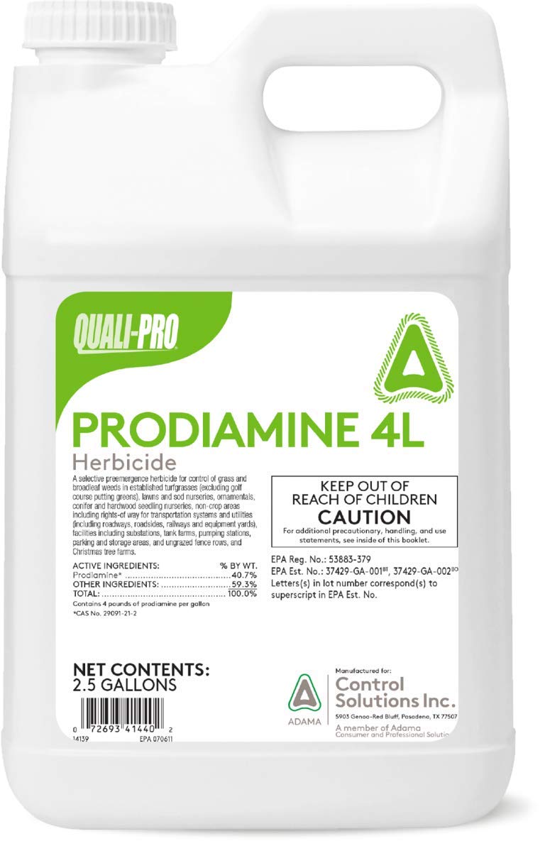 Quali-Pro Prodiamine 4L bottle for turfgrass and ornamentals helps prevent weeds.