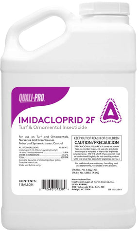 Quali-Pro Imidacloprid T&O 2F bottle pour for turf pest control in lawns.