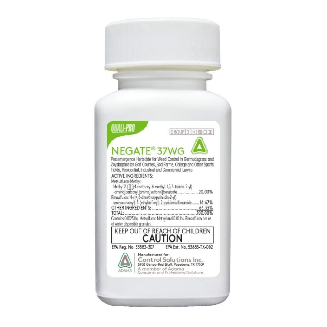 Quali-Pro Negate 37WG bottle pour for post-emergent weed control.