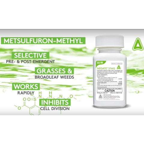 Commercial lawn maintenance featuring Quali-Pro Negate 37WG in use.