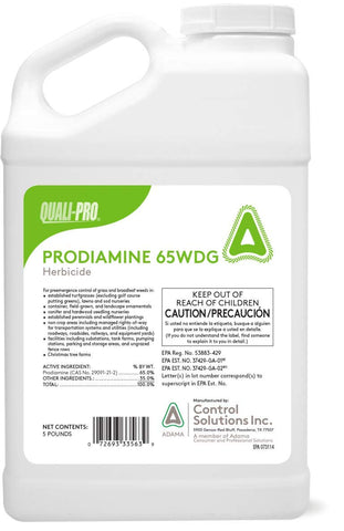 Quali-Pro Prodiamine bottle front view ready for spring lawn care
