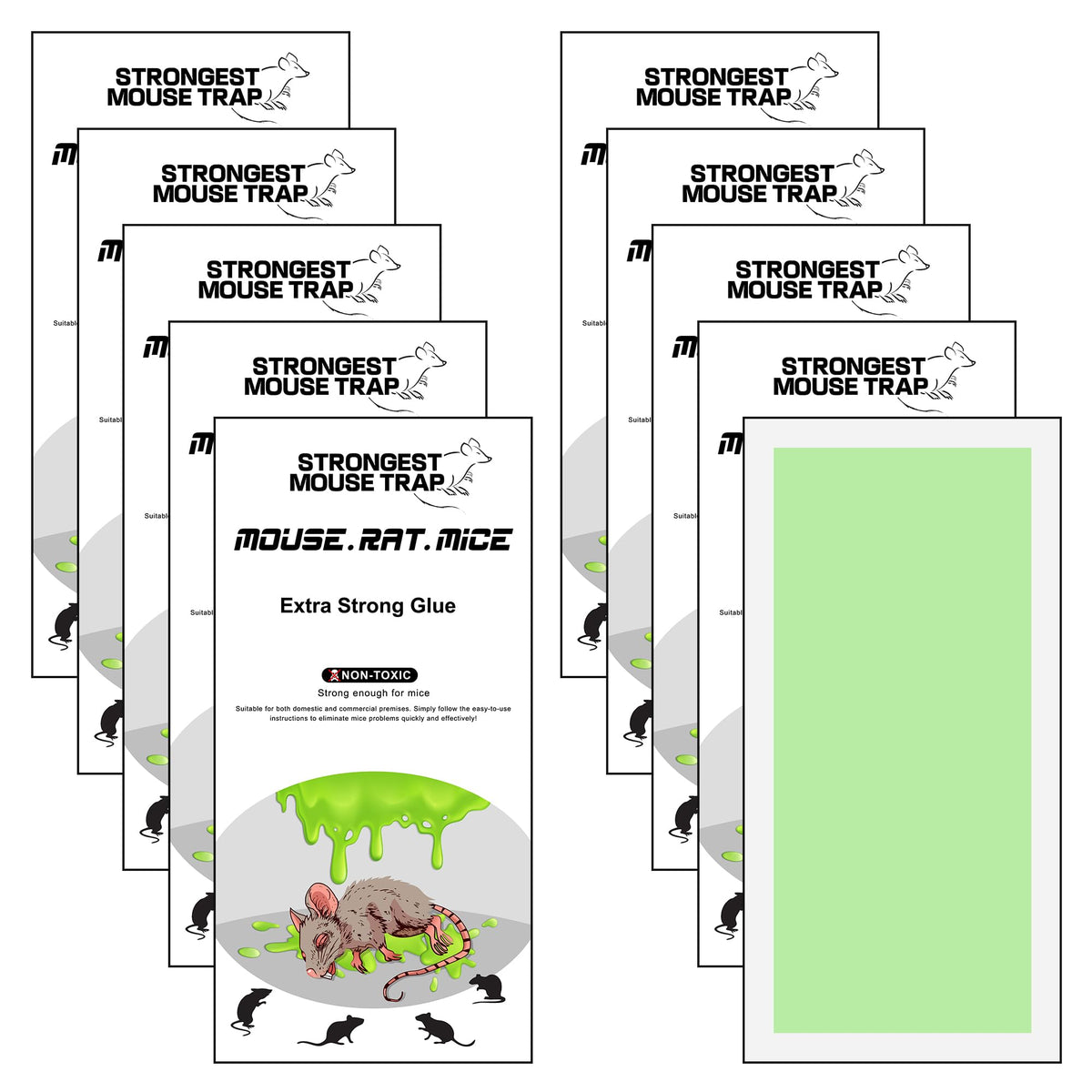 Qualirey 10-pack large sticky traps capture more rodents with extended surface