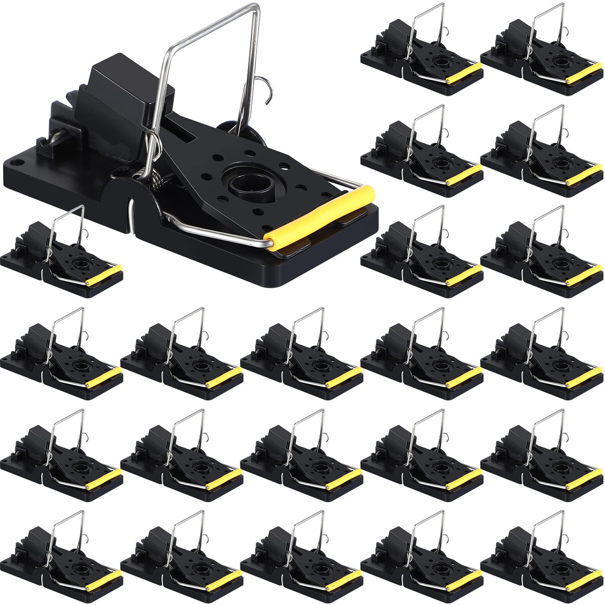 Qualirey 24-pcs mouse traps bulk pack for versatile rodent control indoors and outdoors