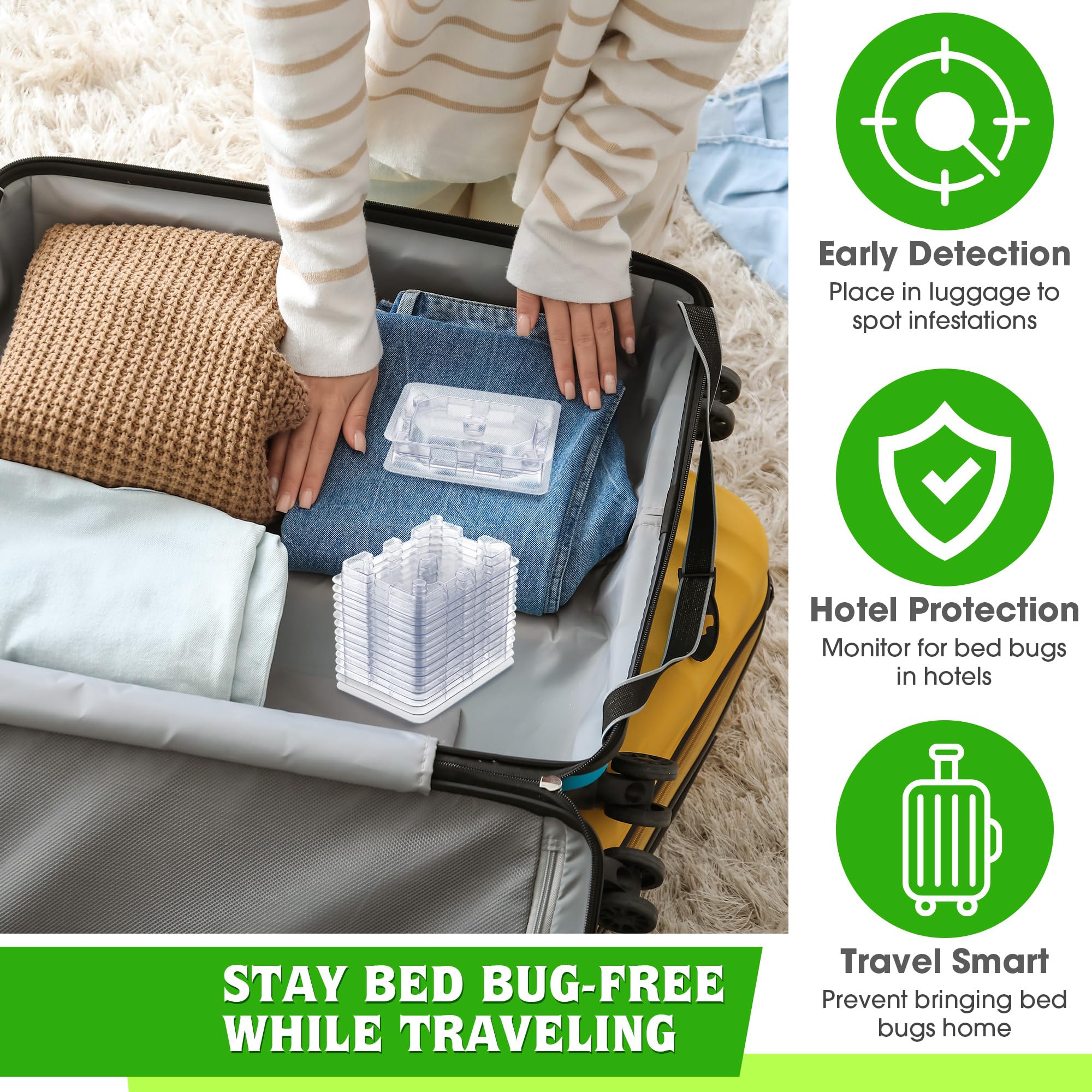Qualirey 32-pcs bed bug detector pack designed for comprehensive coverage.