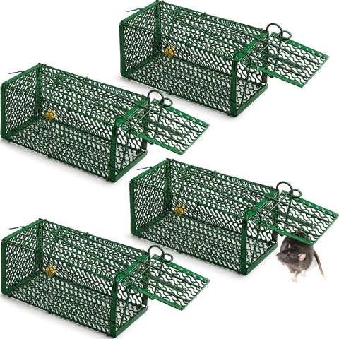 Qualirey 4-piece humane rat trap, front view, portable and ready for catch-and-release.