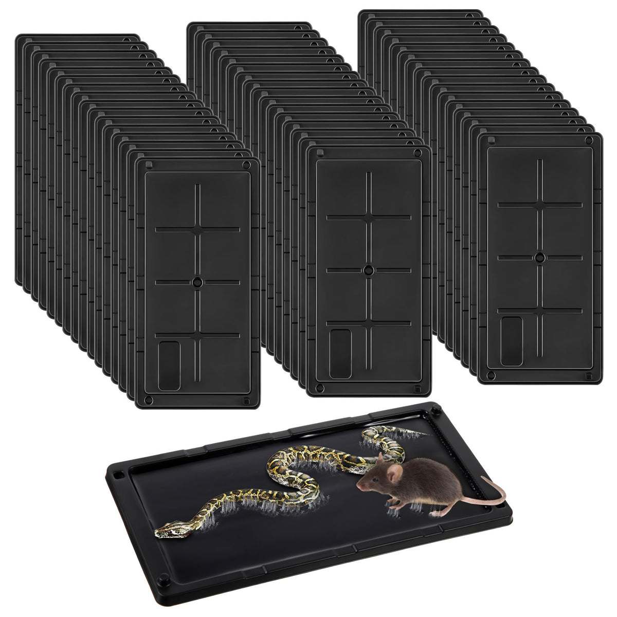Qualirey 48-pack glue traps with large trays catch bigger pests along walls