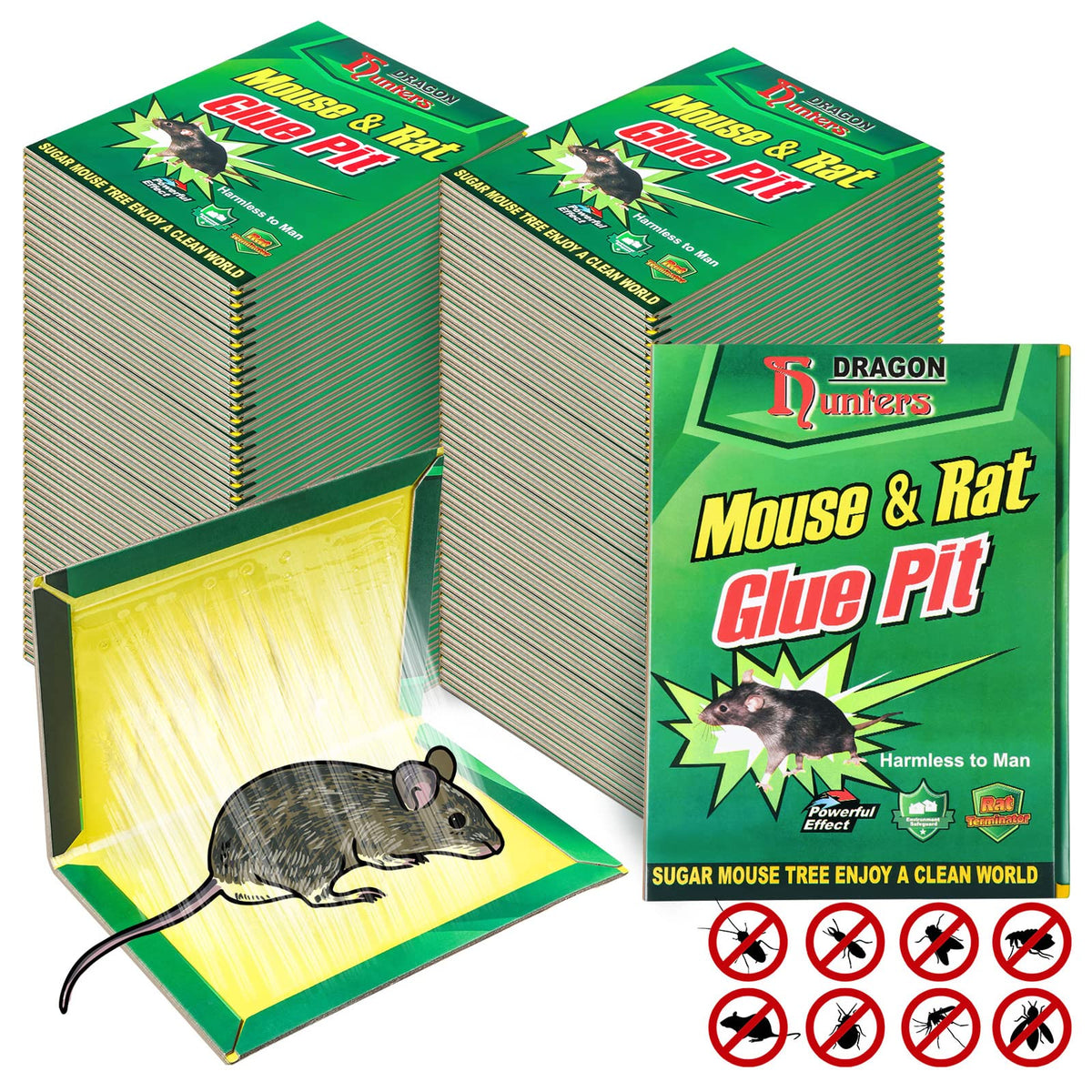 Qualirey mouse glue traps with large pads ideal for indoor and outdoor placement.