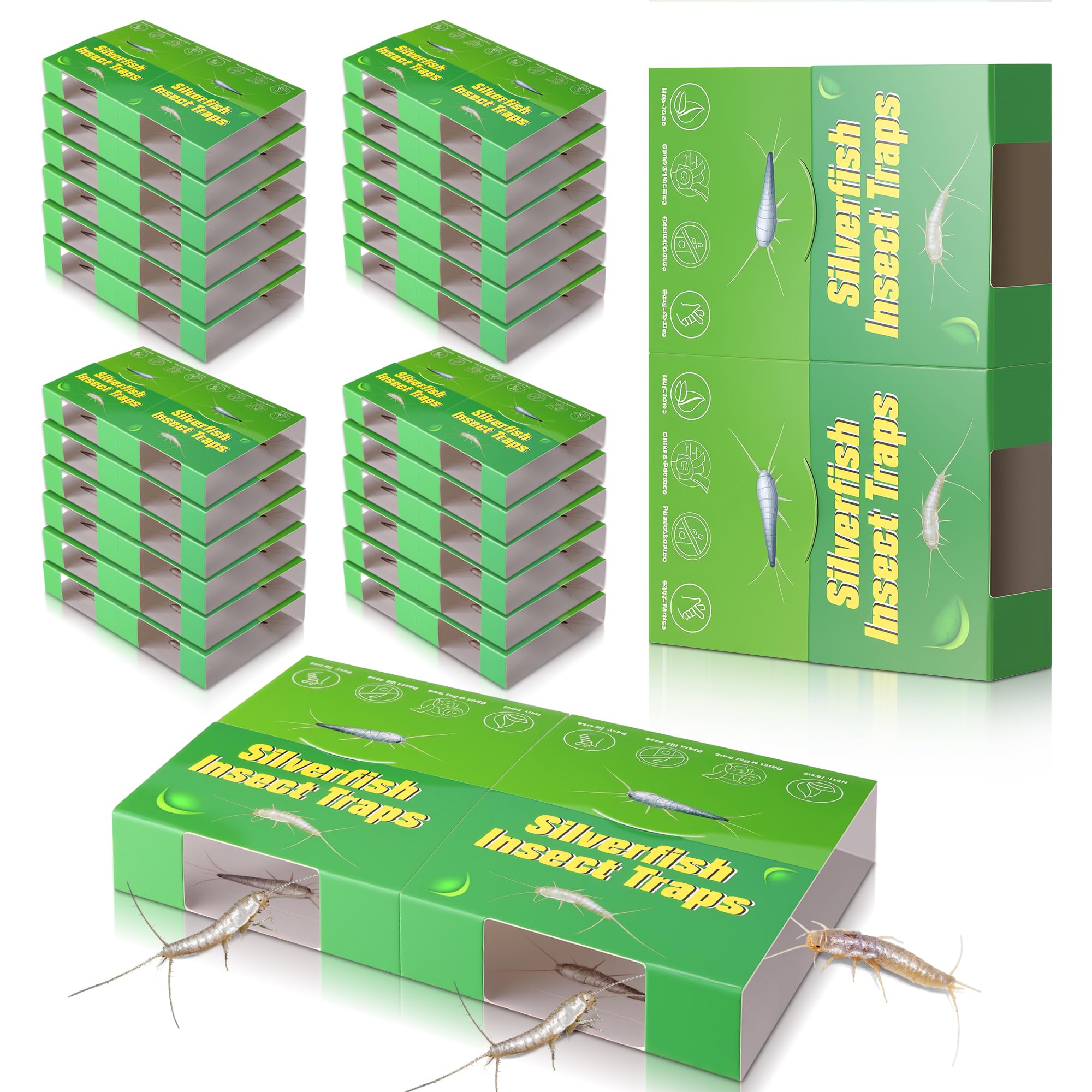 Qualirey 48-traps silverfish trap shown in discreet design for tight spaces