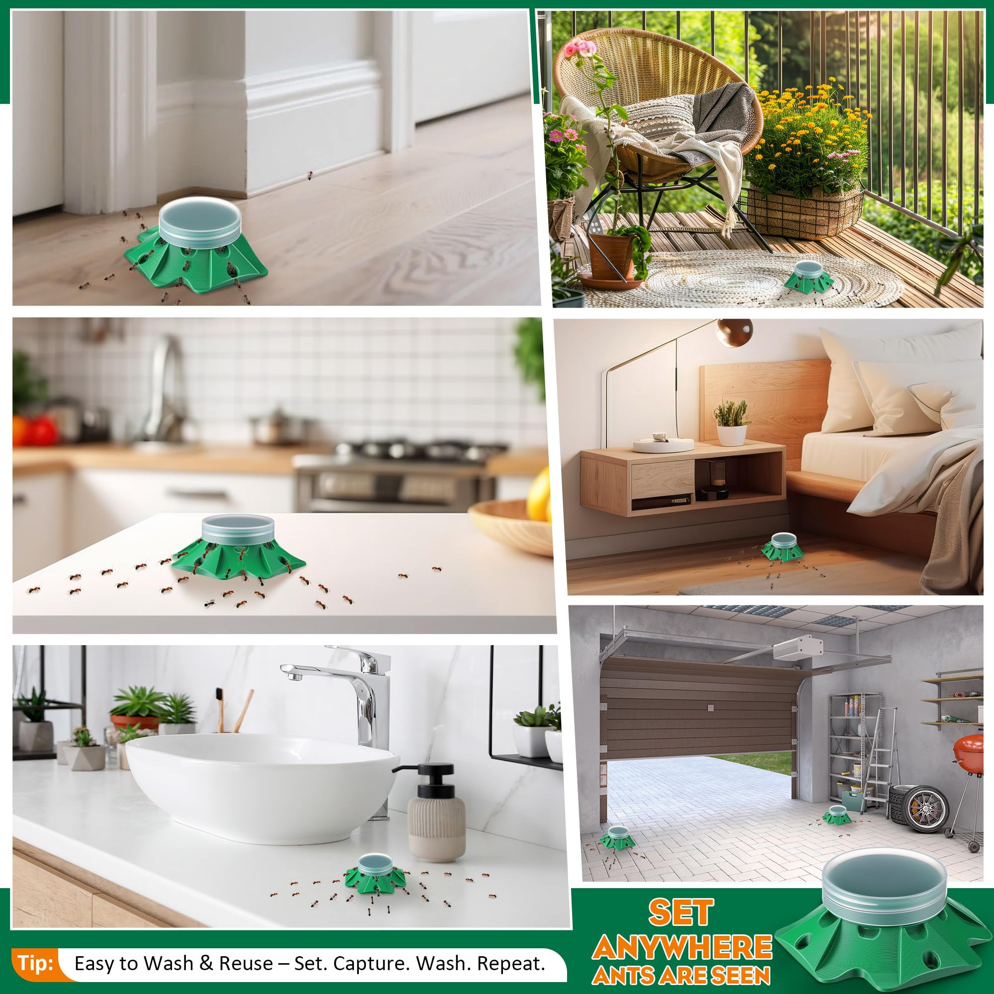 Adhesive tape included for secure indoor installation of stations.