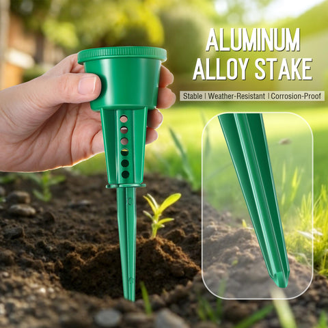 Qualirey aluminum ground stake provides stable outdoor placement in yards and gardens.