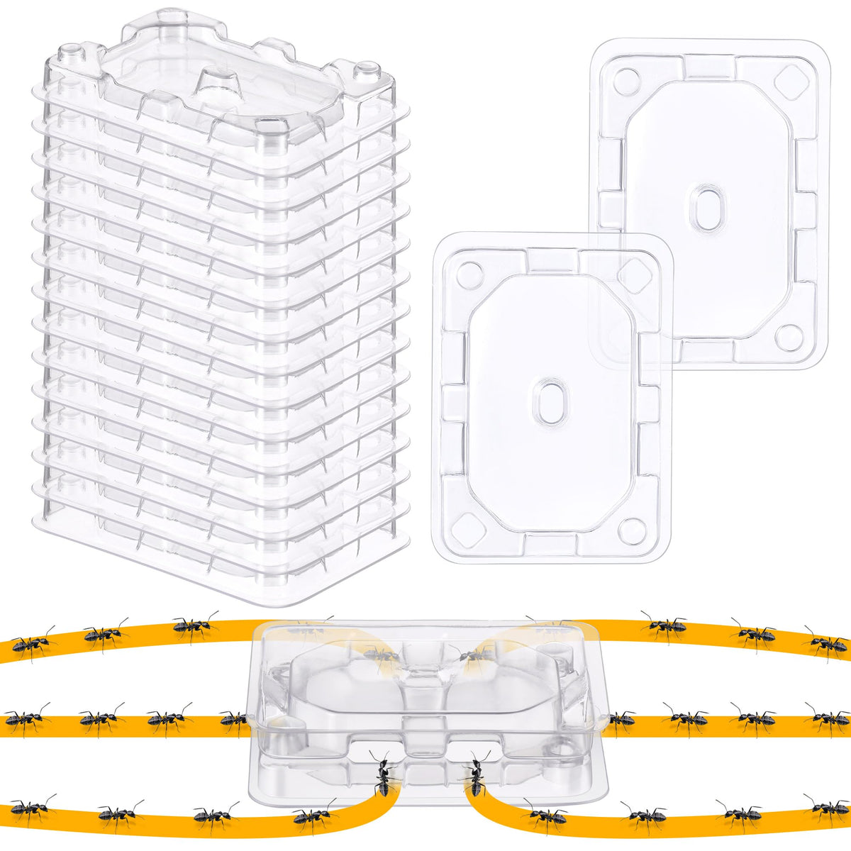 Qualirey ant bait station with clear shell and six entrances for faster access.